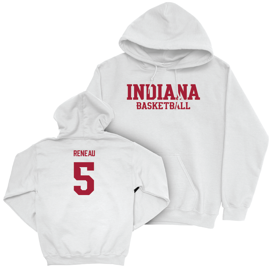 Men's Basketball White Staple Hoodie - Malik Reneau | #5 Youth Small