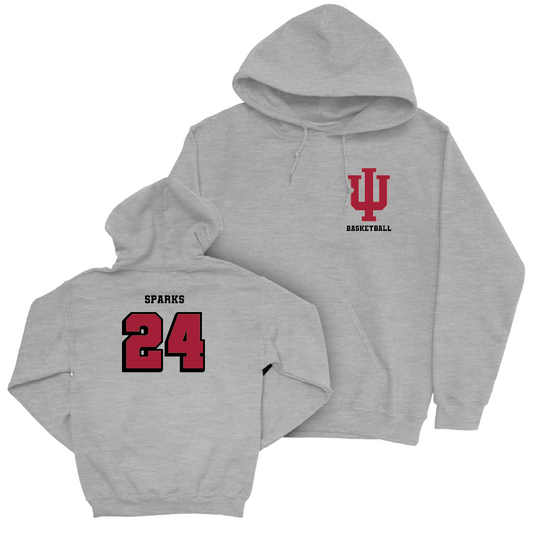 Men's Basketball Sport Grey Vintage Hoodie - Payton Sparks | #24 Youth Small