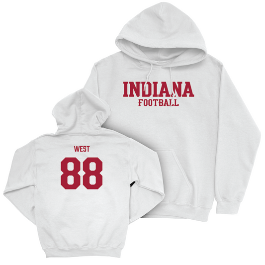 Football White Staple Hoodie - Sam West | #88 Youth Small