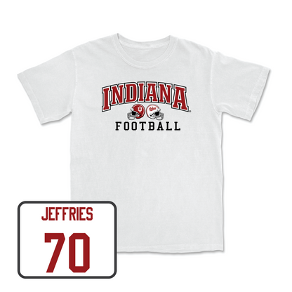 White Indiana Football Helmet Comfort Colors Tee - Tyler  Jeffries