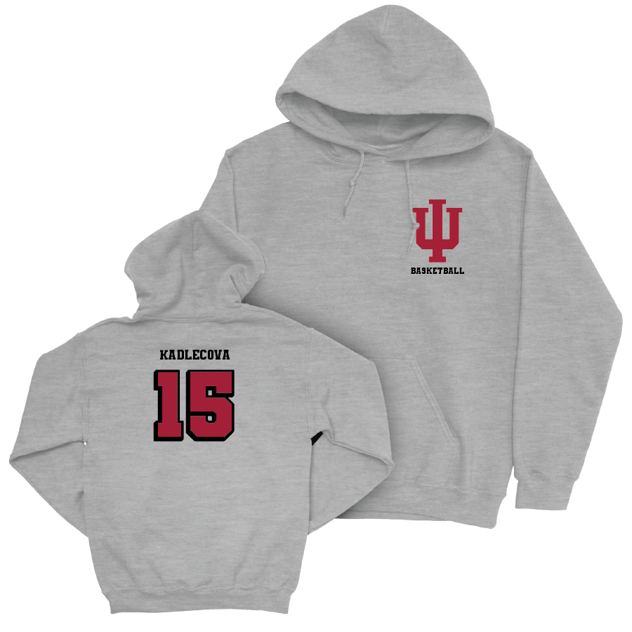 Women's Basketball Sport Grey Vintage Hoodie  - Valentyna Kadlecova