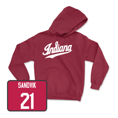 Crimson Indiana Women's Basketball Script Hoodie - Henna Sandvik