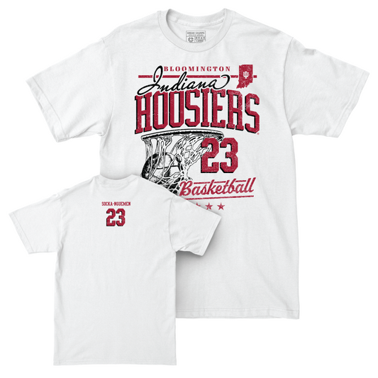 Women's Basketball White Hardwood Comfort Colors Tee  - Zania Socka-Nguemen