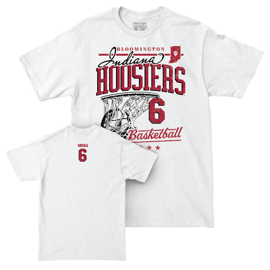Women's Basketball White Hardwood Comfort Colors Tee  - Zania Socka