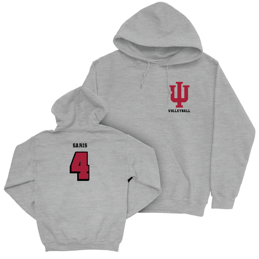 Volleyball Sport Grey Vintage Hoodie   - Mady Saris