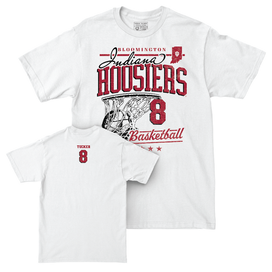 Men's Basketball White Hardwood Comfort Colors Tee   - Bryson Tucker