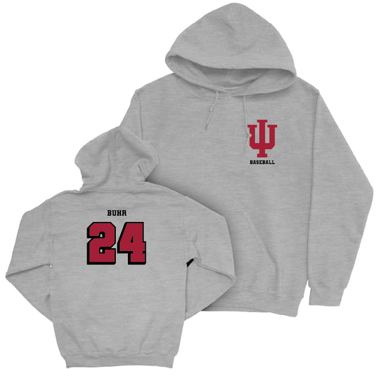 Baseball Sport Grey Vintage Hoodie   - Drew Buhr