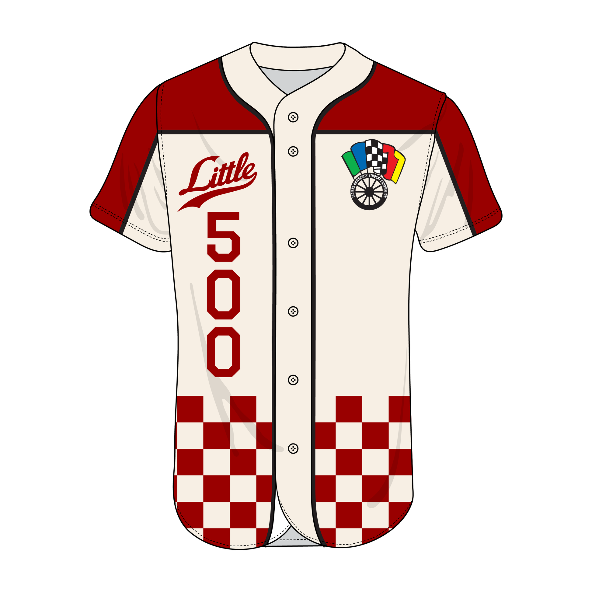 Little 500 Checkerboard Baseball Jersey Custom / X-Large