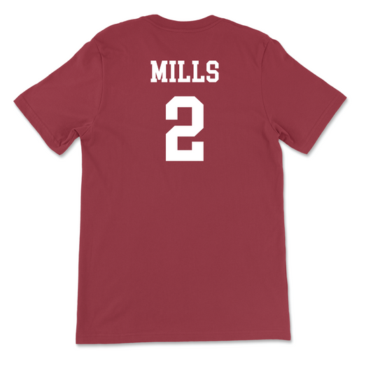 Crimson Indiana Volleyball Script Tee
