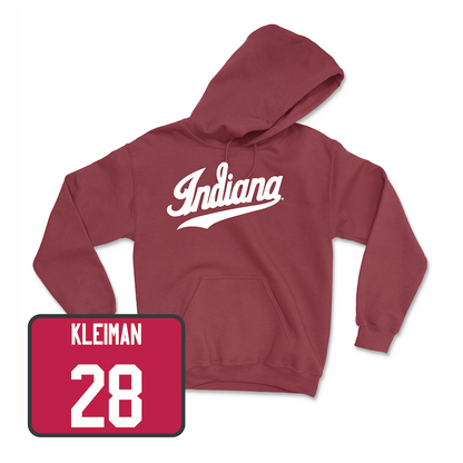 Crimson Indiana Softball Script Hoodie